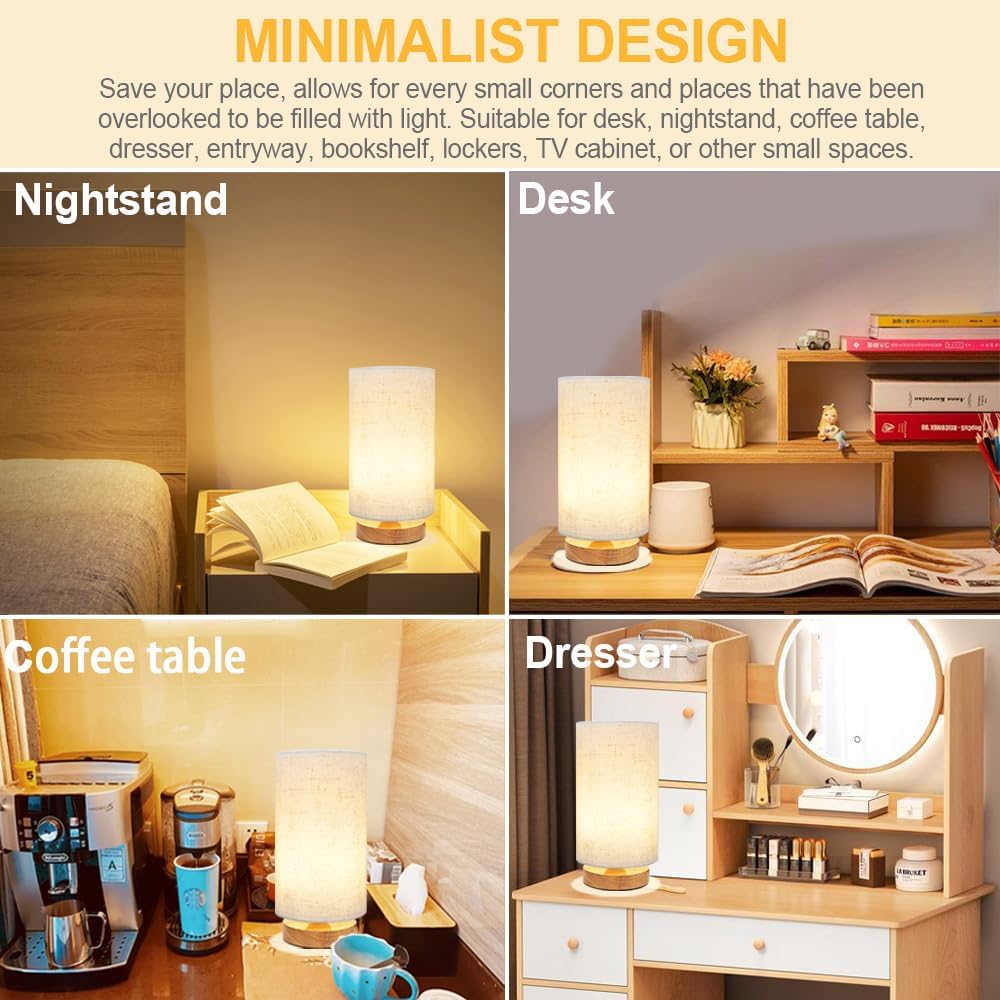Round Boho Wood Table Lamp — Set of 1 - View 7