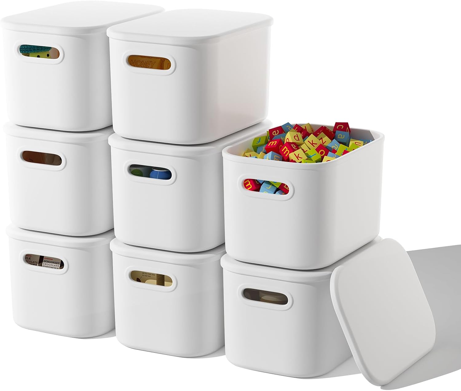 Black Storage Bin — 7" — 8 Pack