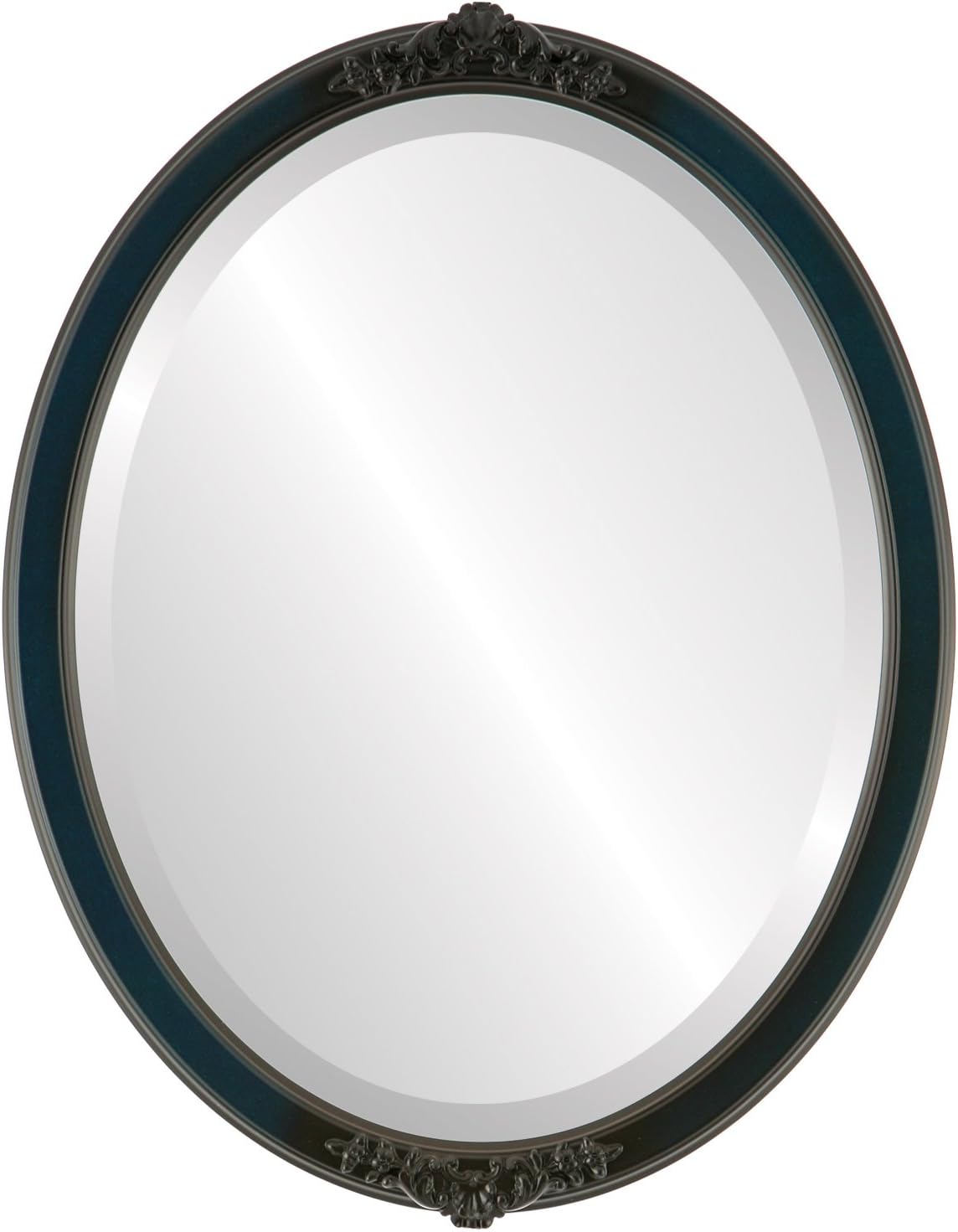 Beveled Luxe Beige Wall Mirror — 26" — Royal Blue