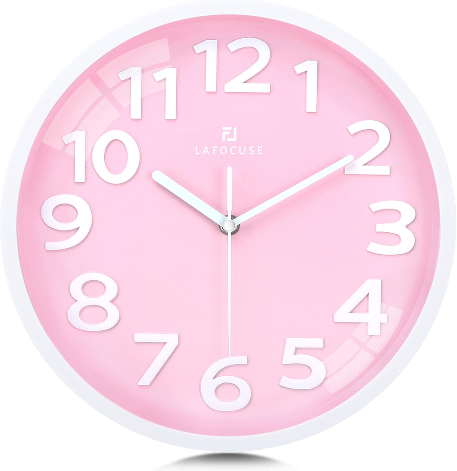 Battery Operated Blue Wall Clock — 12" — Pink