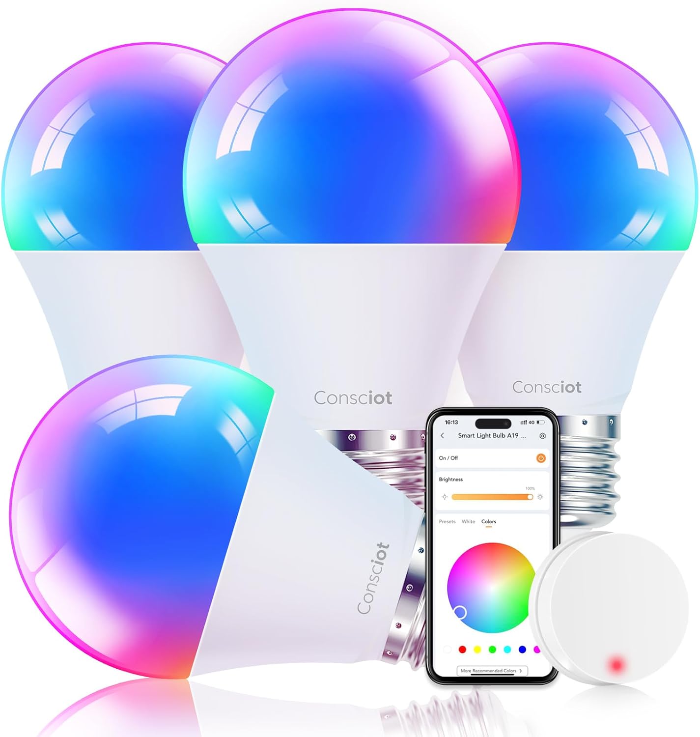 WiFi Beige Smart Light Bulb — 4 Pack