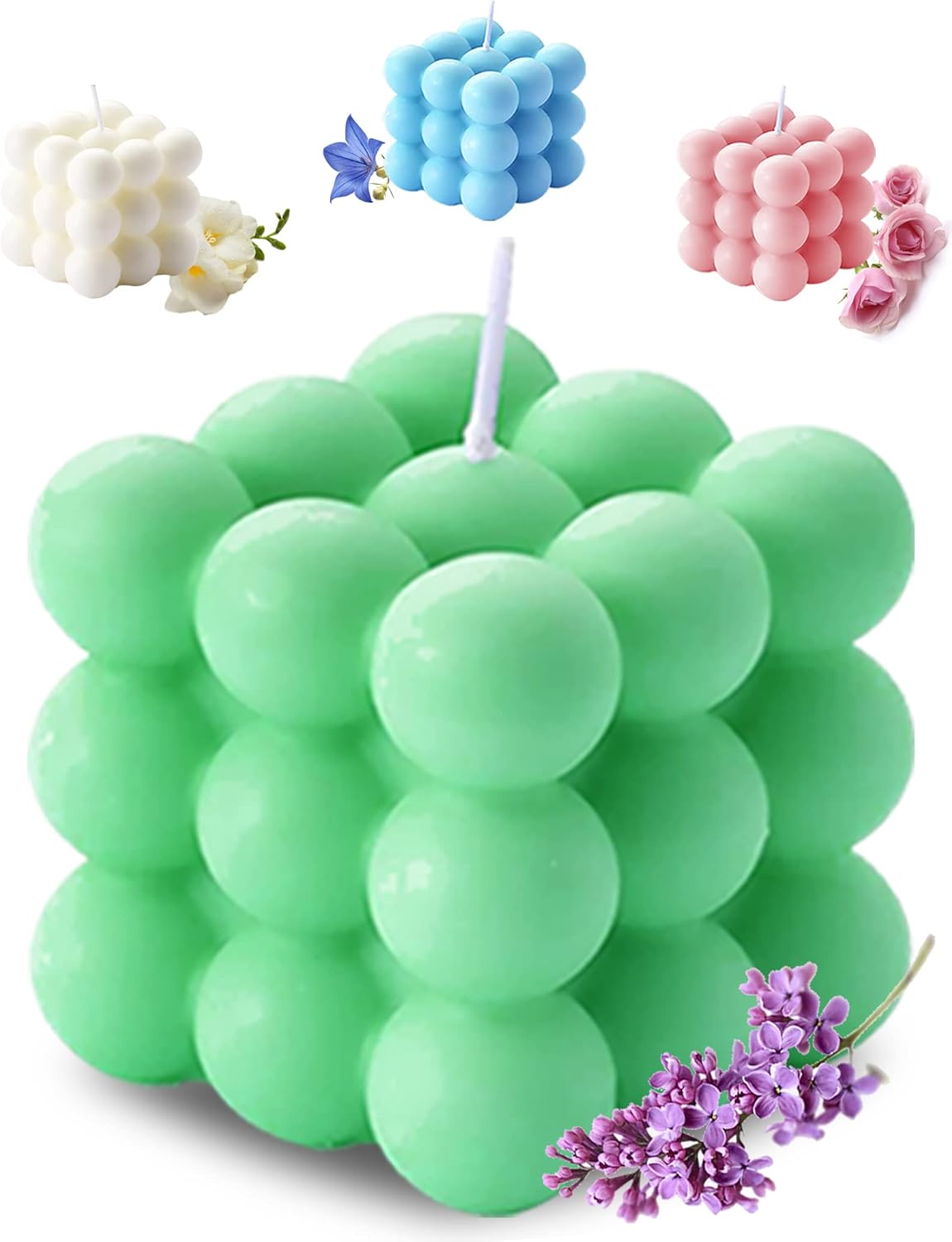 Scented Blue Candle — 2x5 — Green