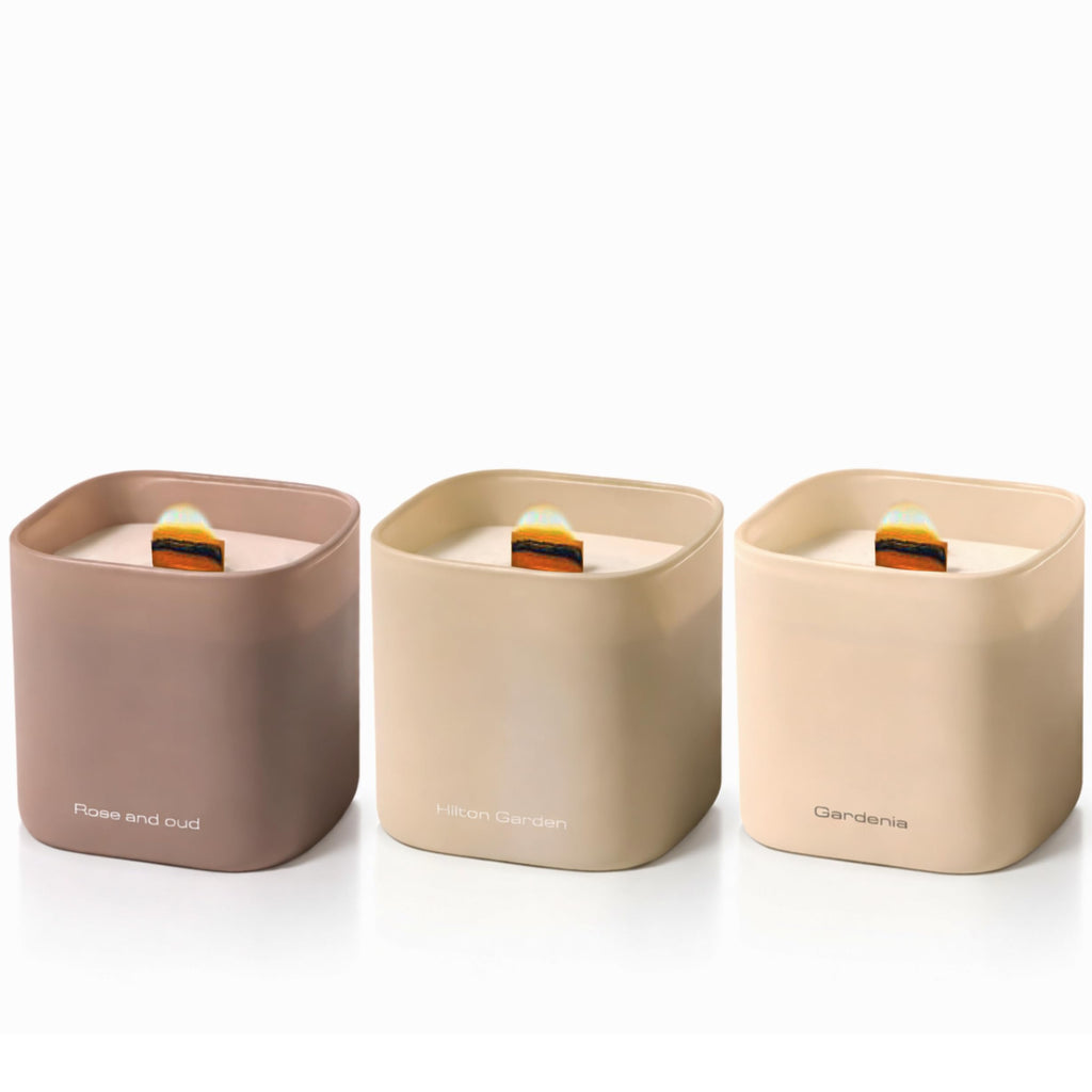 Scented Luxe Wood Soy Candle — Set of 3