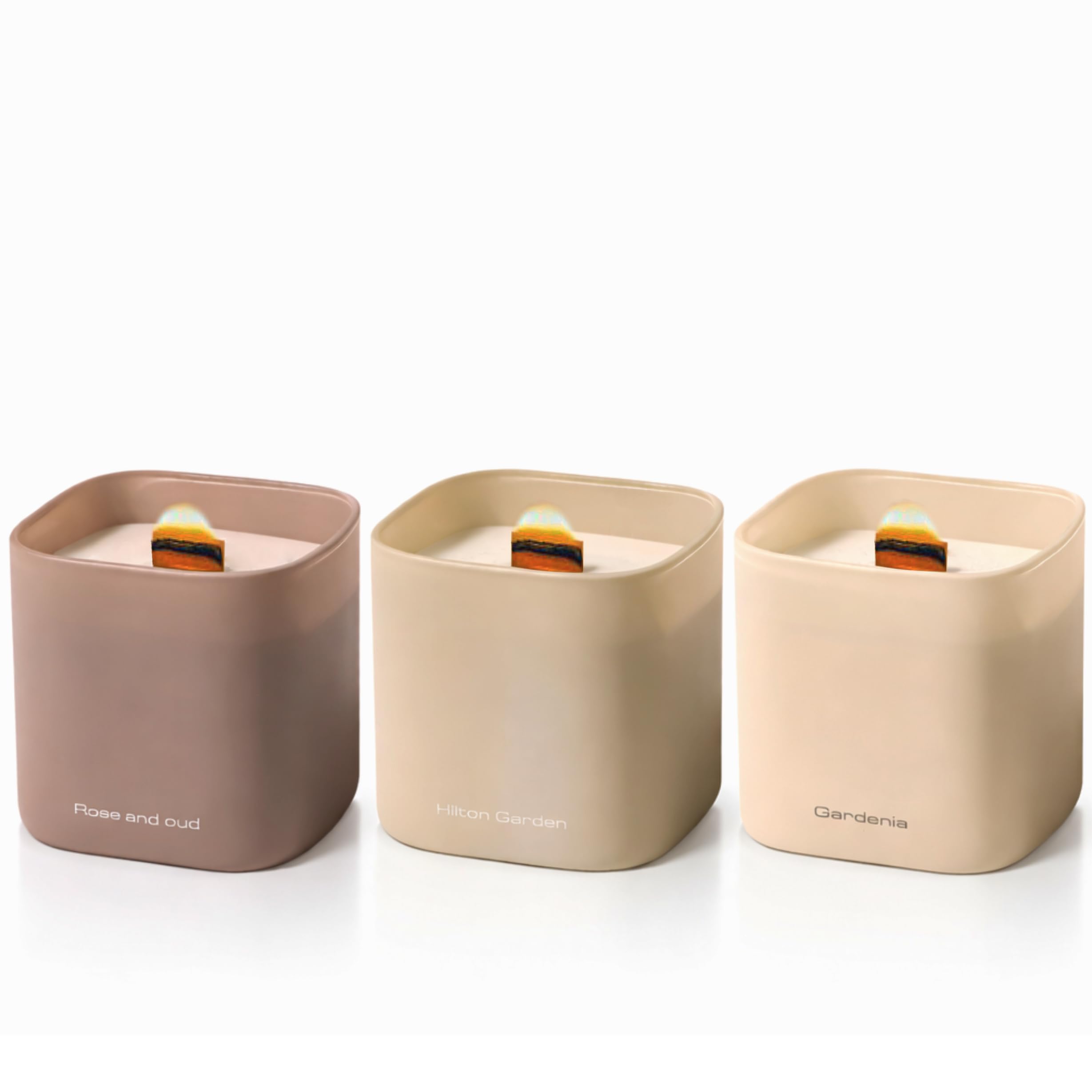 Scented Luxe Wood Soy Candle — Set of 3