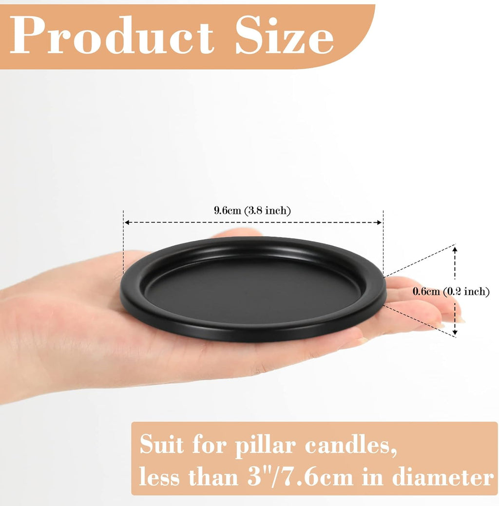 Black Pillar Candle — 3.8" - View 4