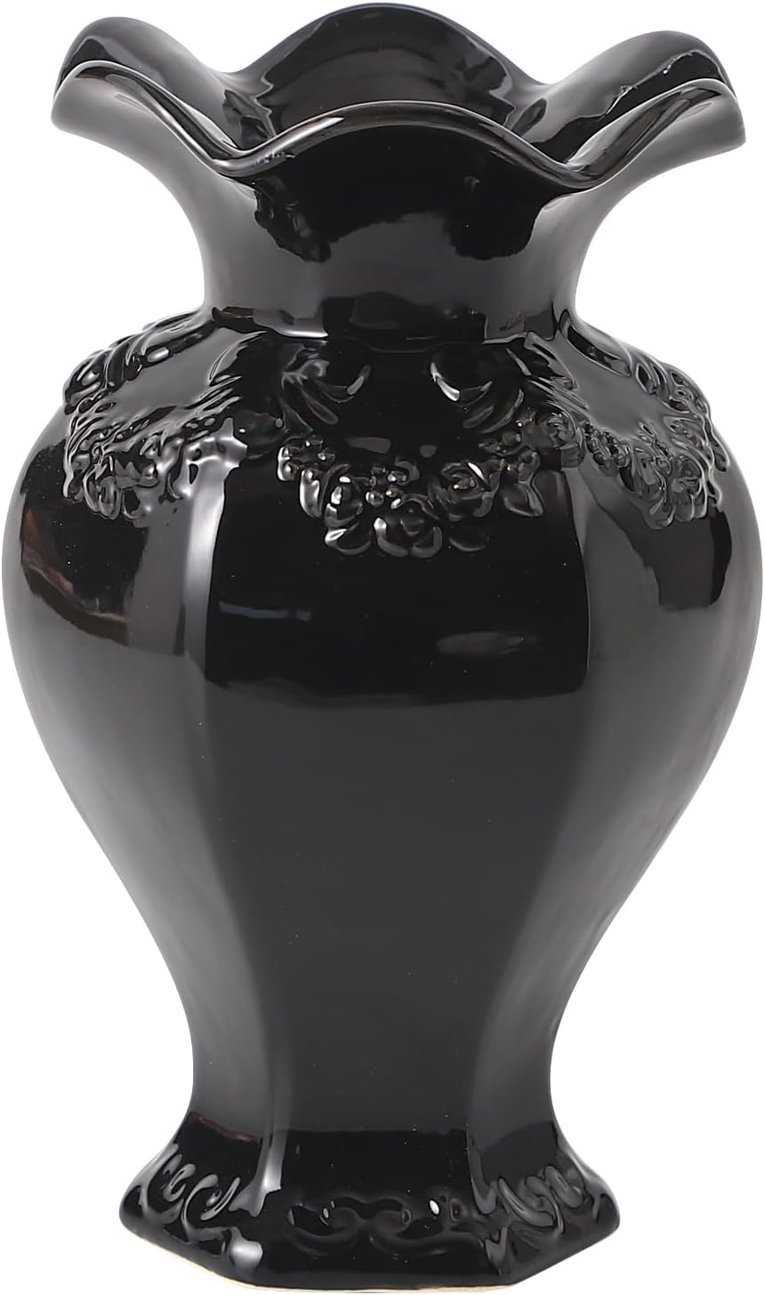 Boho Black Flower Vase — 5" — Black