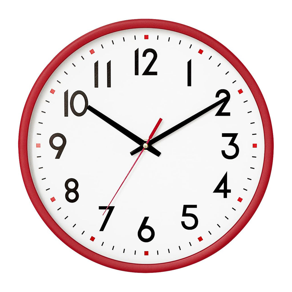 Battery Operated Modern Black Wall Clock — 8"