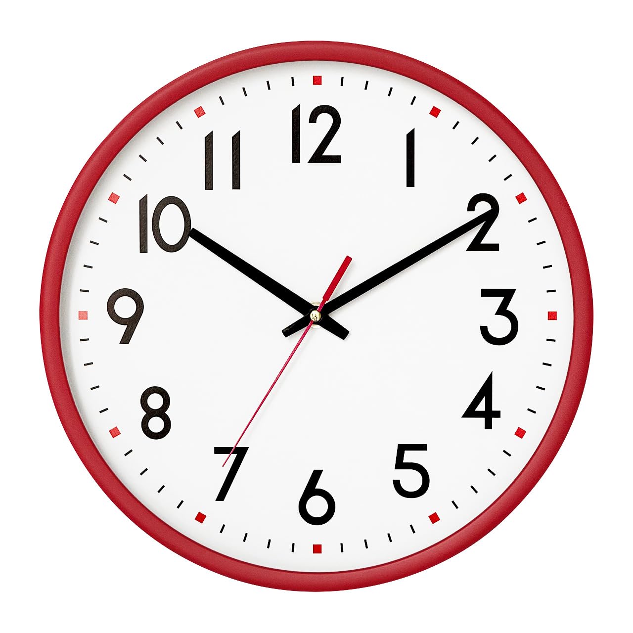 Battery Operated Modern Black Wall Clock — 8"