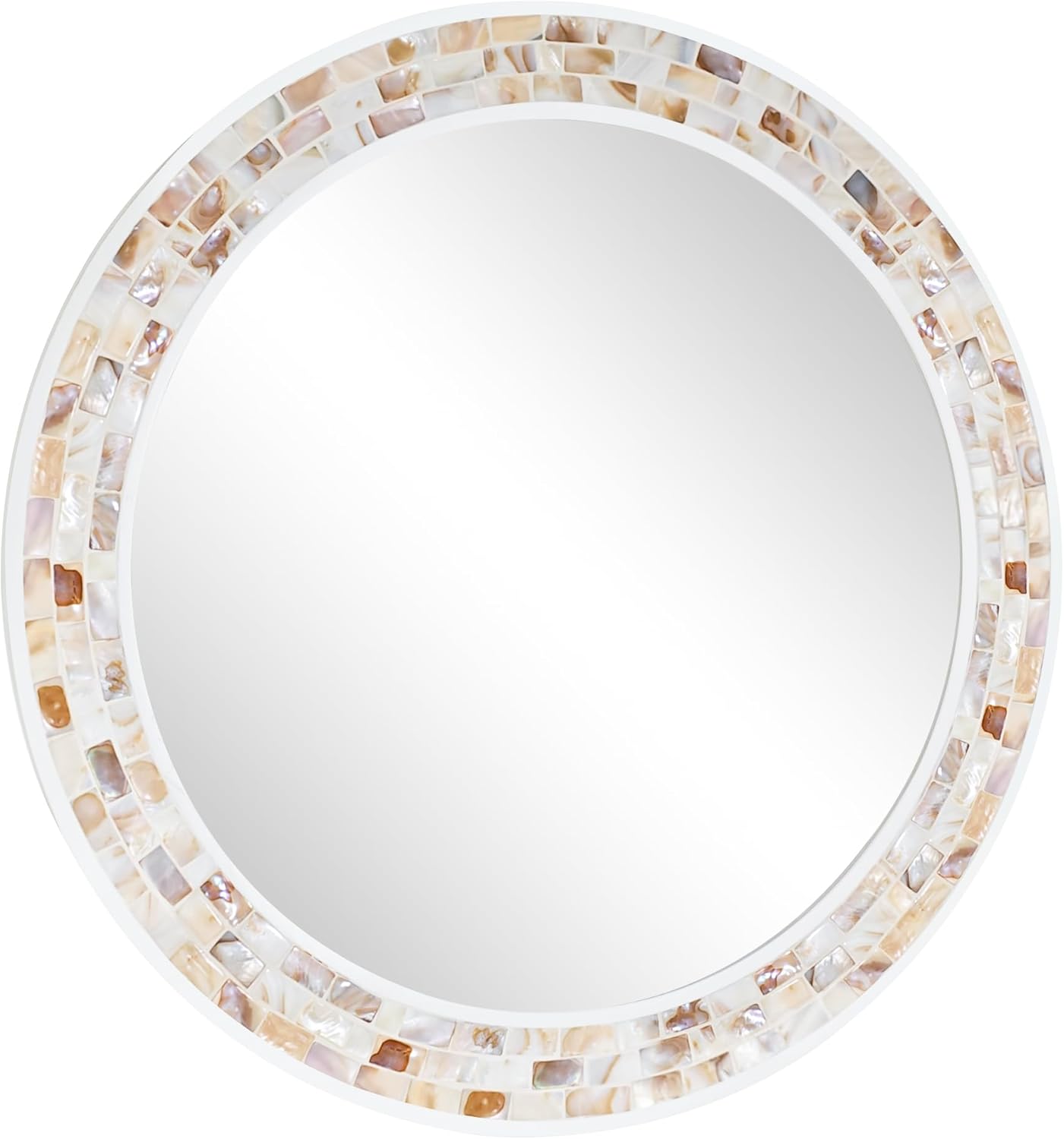 Framed Brown Wall Mirror — 30" — 30"L x 30"W