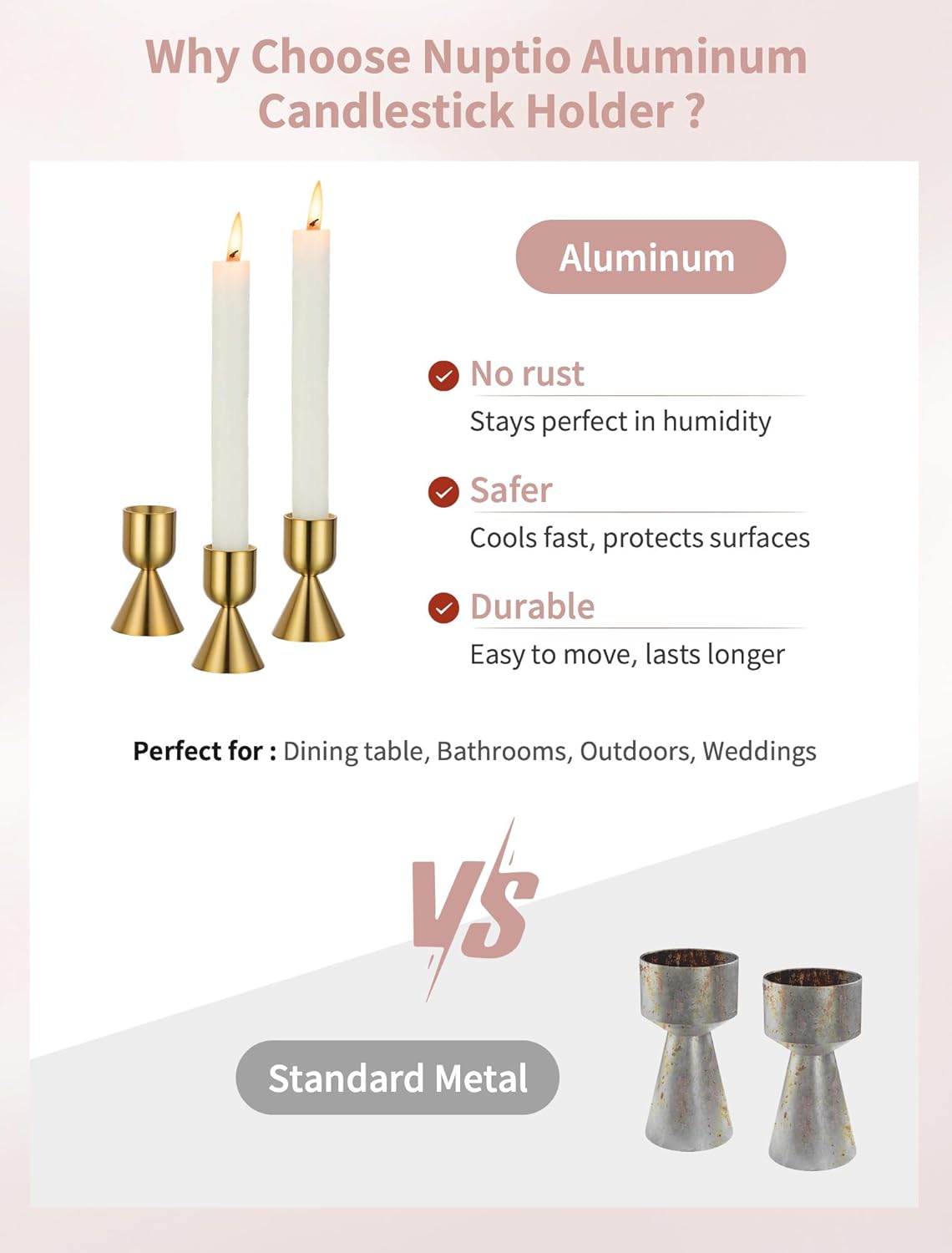 Luxe Metal Candle — Set of 4 - View 4