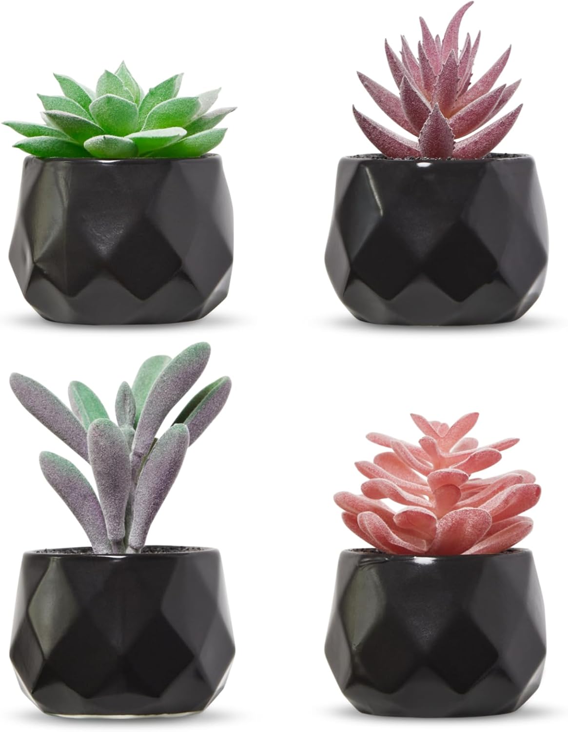 Luxe Black Faux Plant — Set of 3 — Matte Black