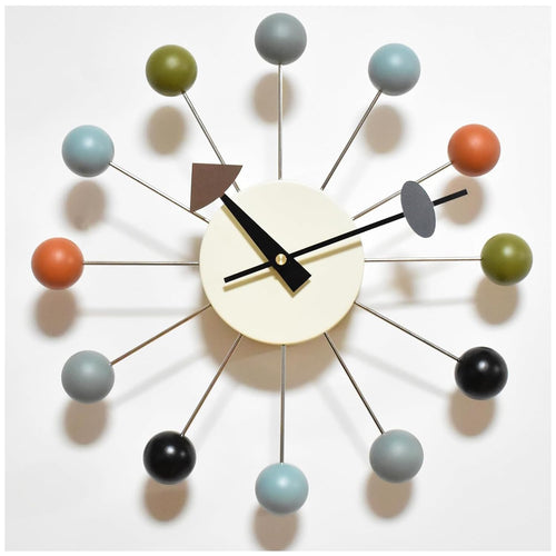 Battery Operated Mid-Century Wood Wall Clock — 13"