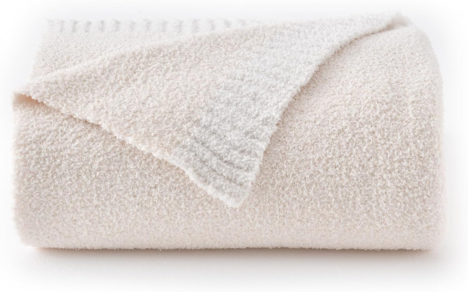 Knit Beige Throw Pillow — 50" — Ivory White