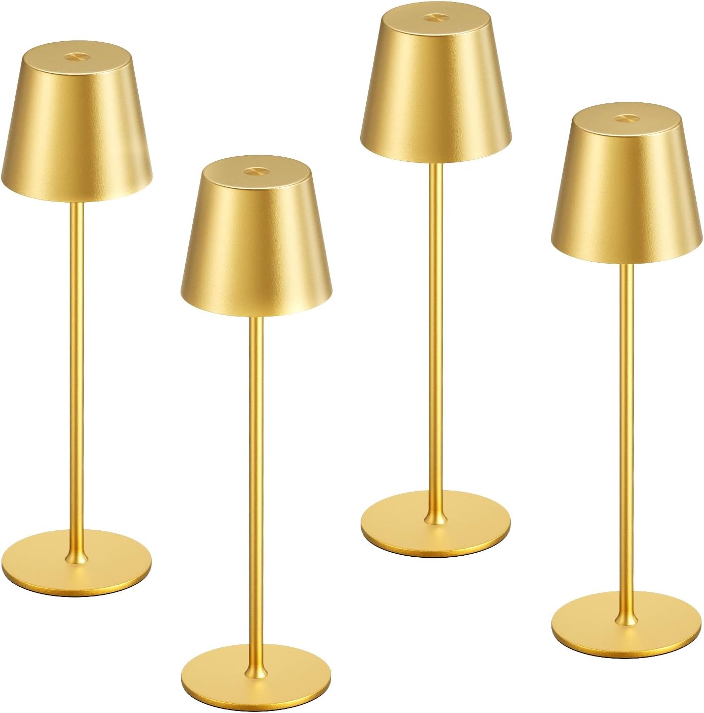 Cordless Black Table Lamp — Gold