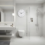 Battery Operated Luxe White Wall Clock — 12" - View 9