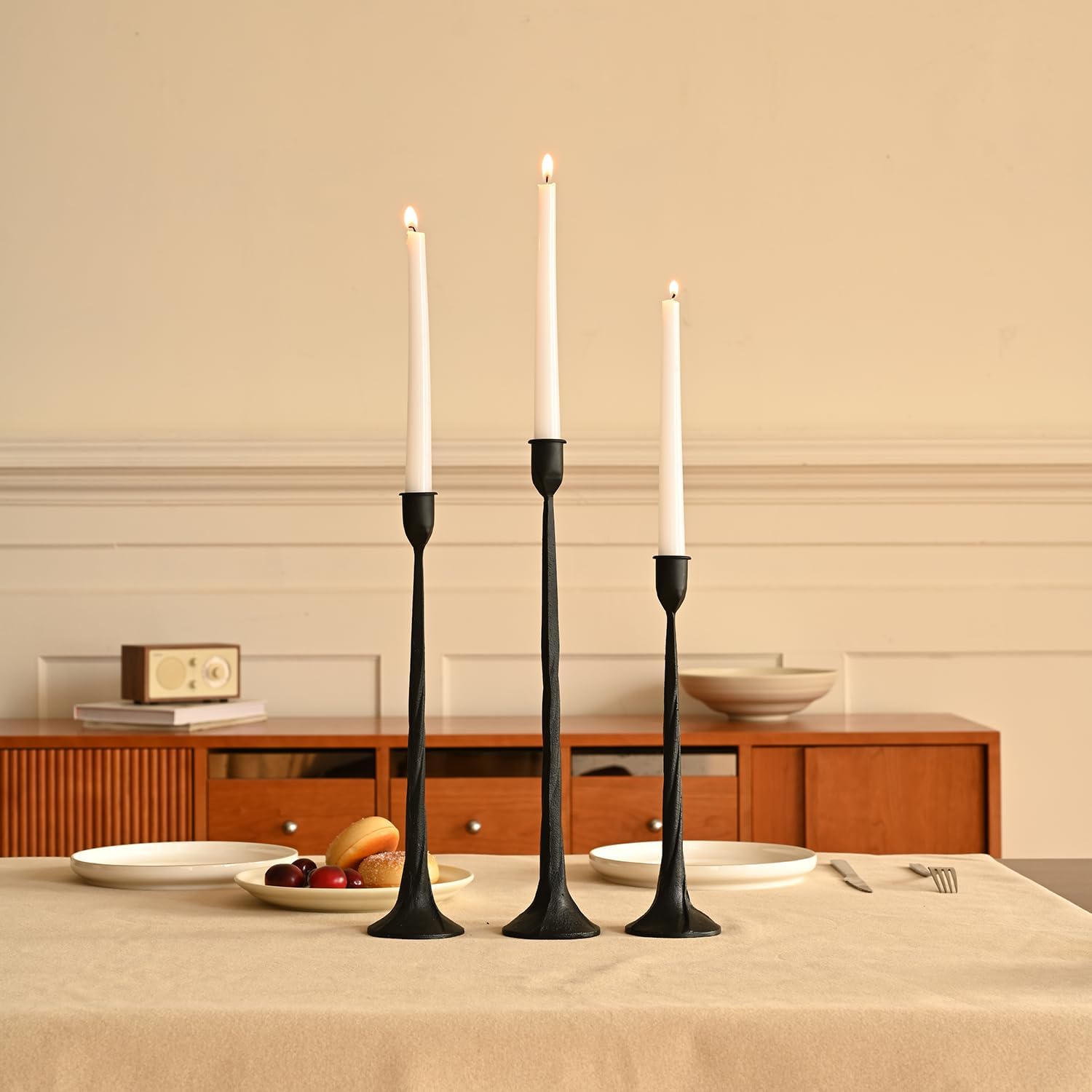 Vintage Luxe Black Candle — 4" — Black-twisted