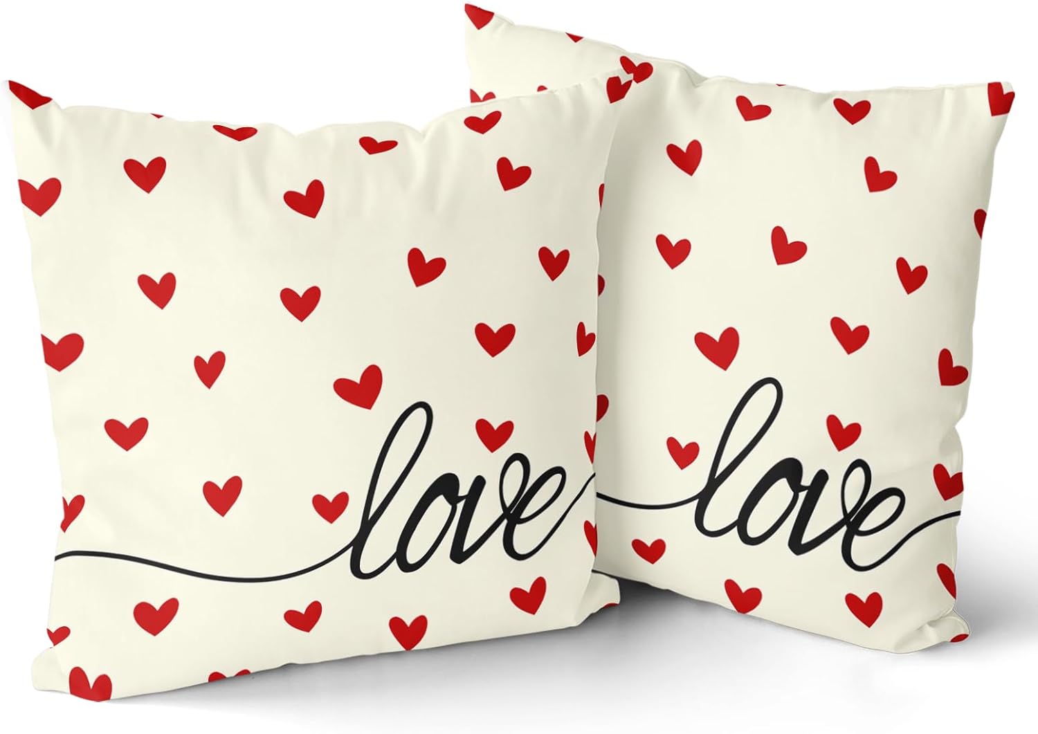 Boho Blue Pillow Cover — 18" — Love White