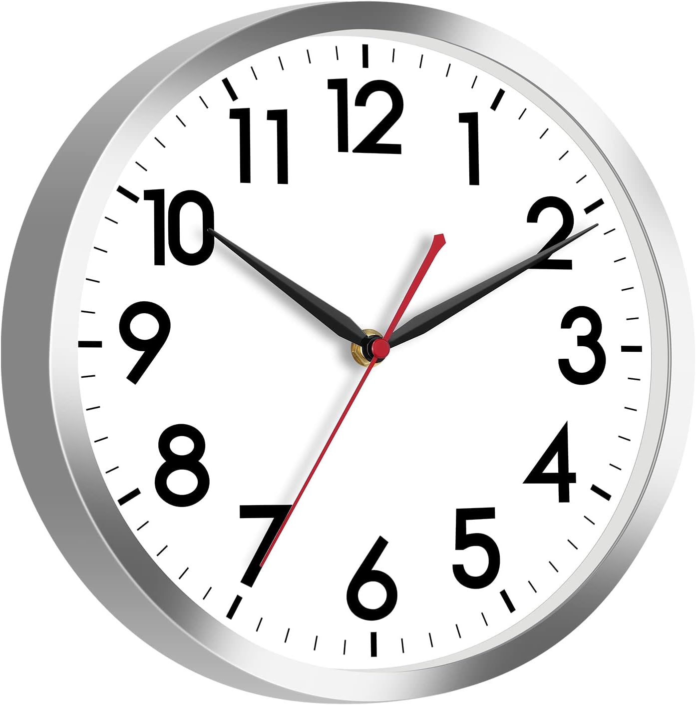 Battery Operated Black Wall Clock — 18" — B_silver