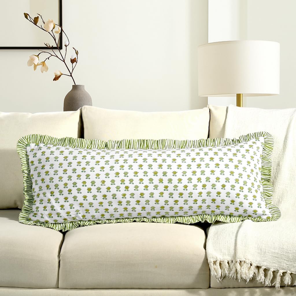 Farmhouse Beige Pillow Cover — 54" — Lotus Meadow