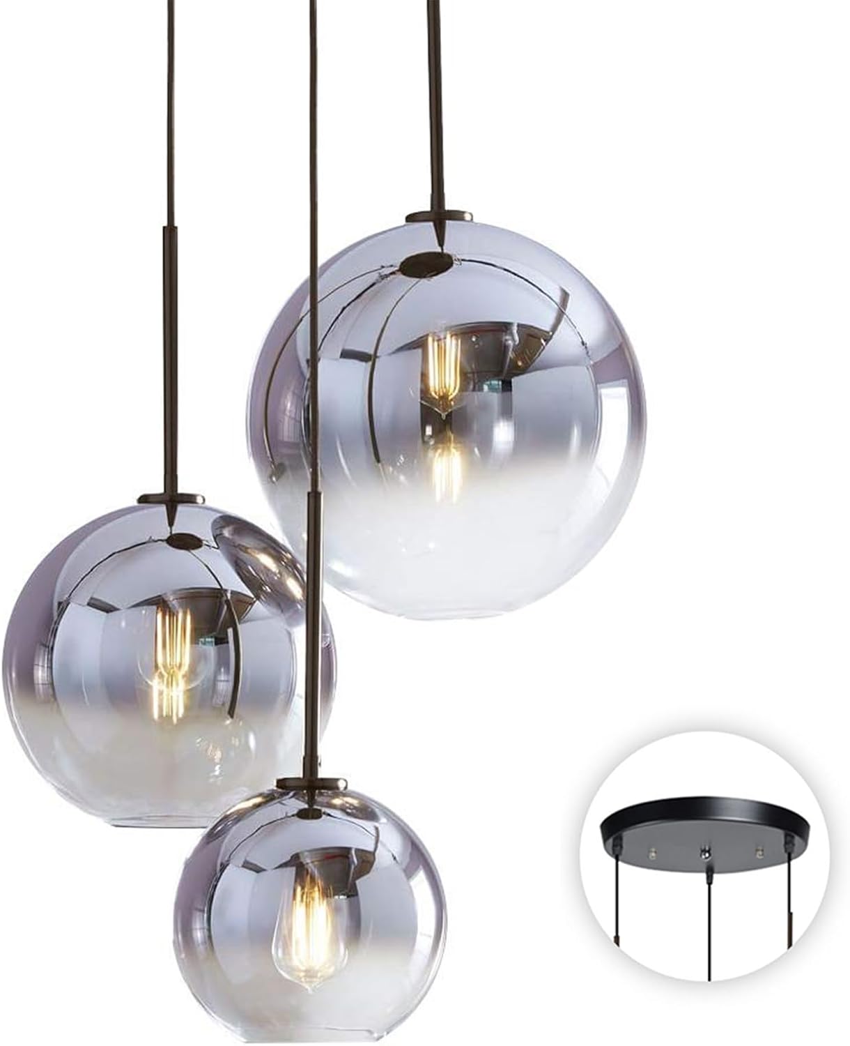 Luxe Gold Pendant Light — 1-Light — Sliver-15-20-25