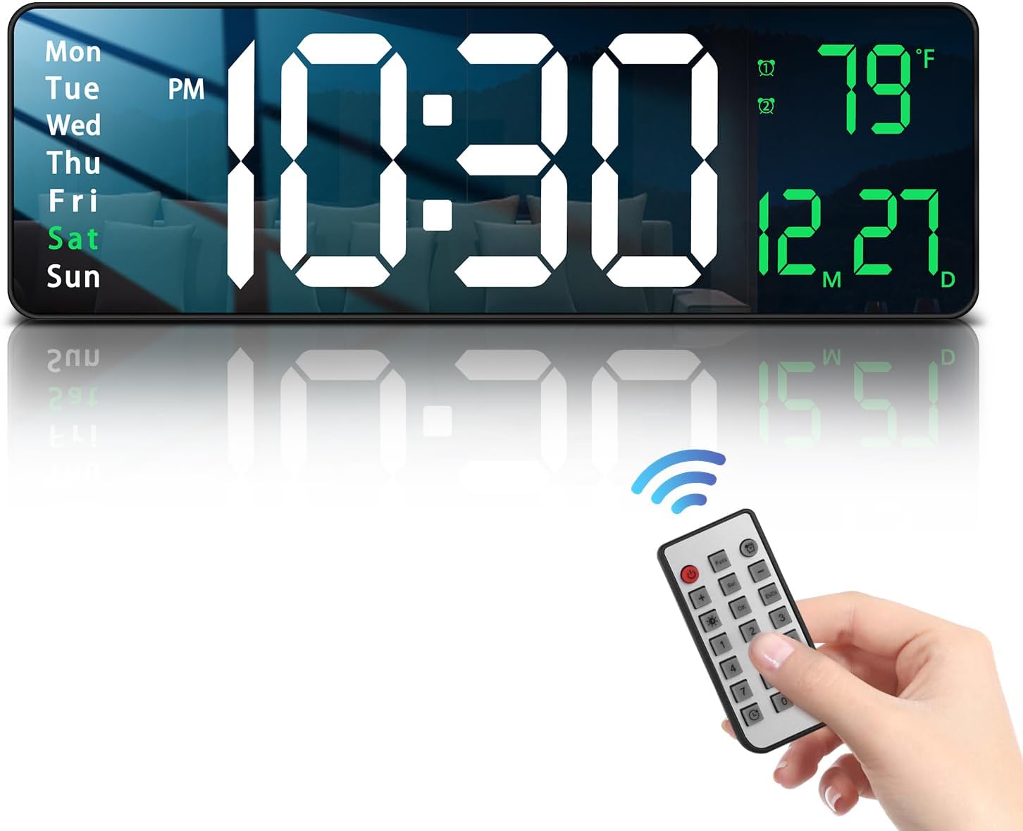 Modern Blue Wall Clock — 16" — 16 INCH