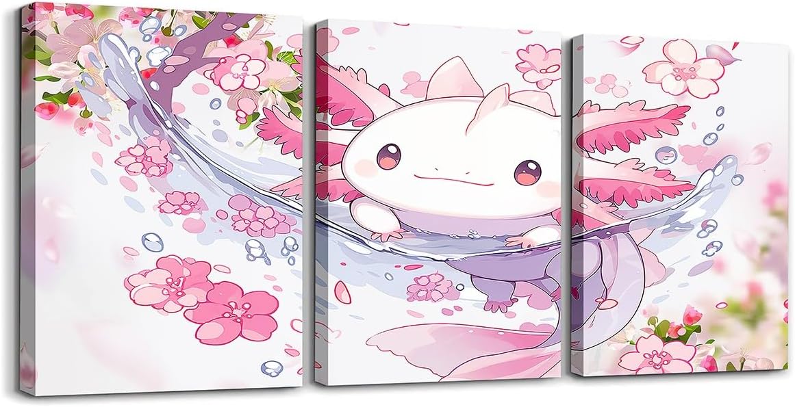 Blue Canvas Wall Art — 12" — Light White Pink