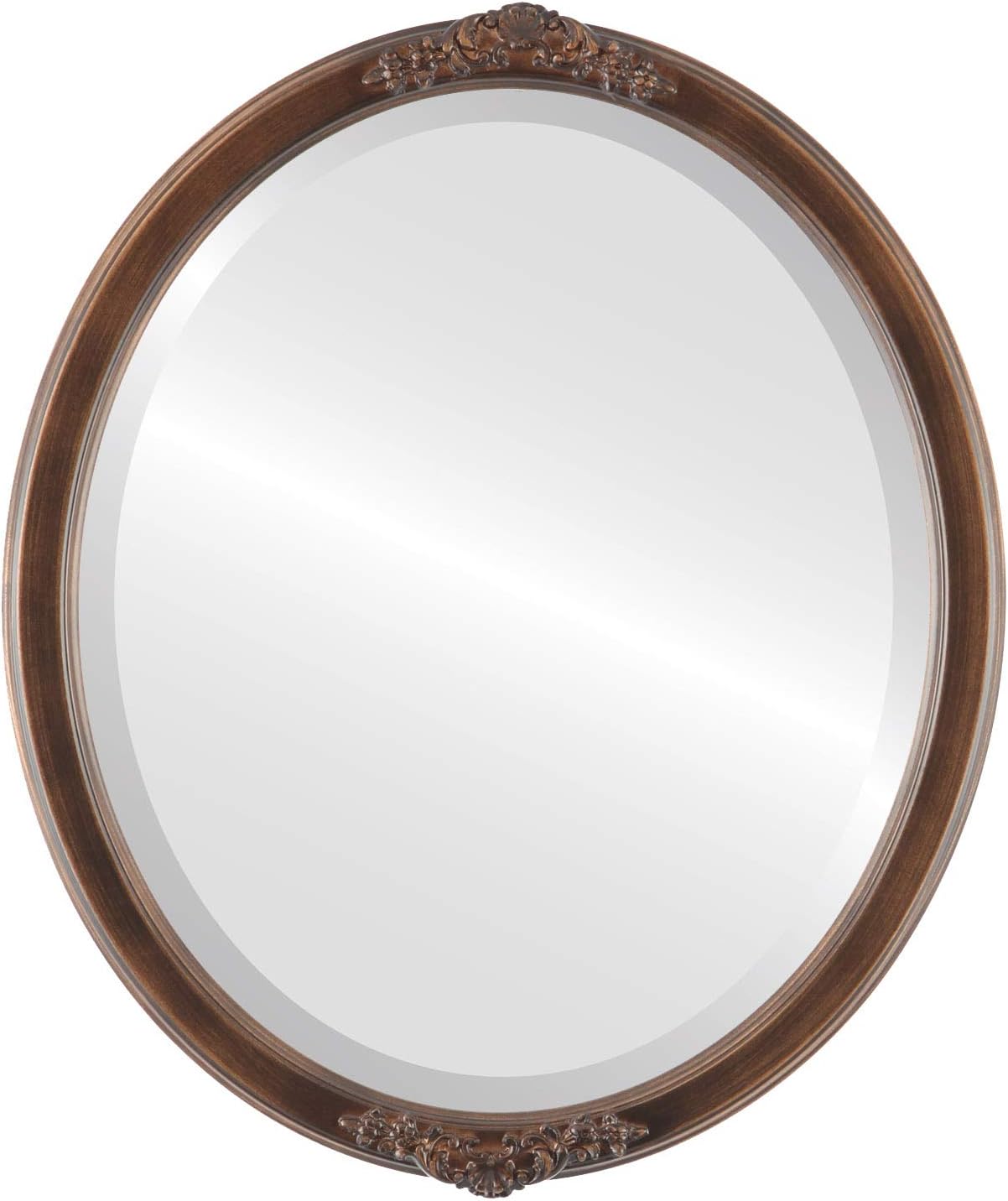 Beveled Luxe Beige Wall Mirror — 26" — Sunset Gold