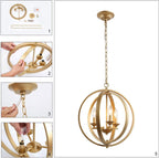Luxe Gold Chandelier — 3-Light - View 8