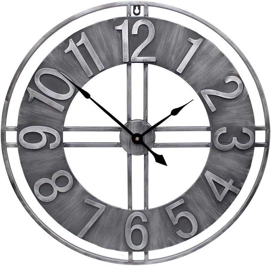 Farmhouse Grey Wall Clock — 30" — 30 Inch