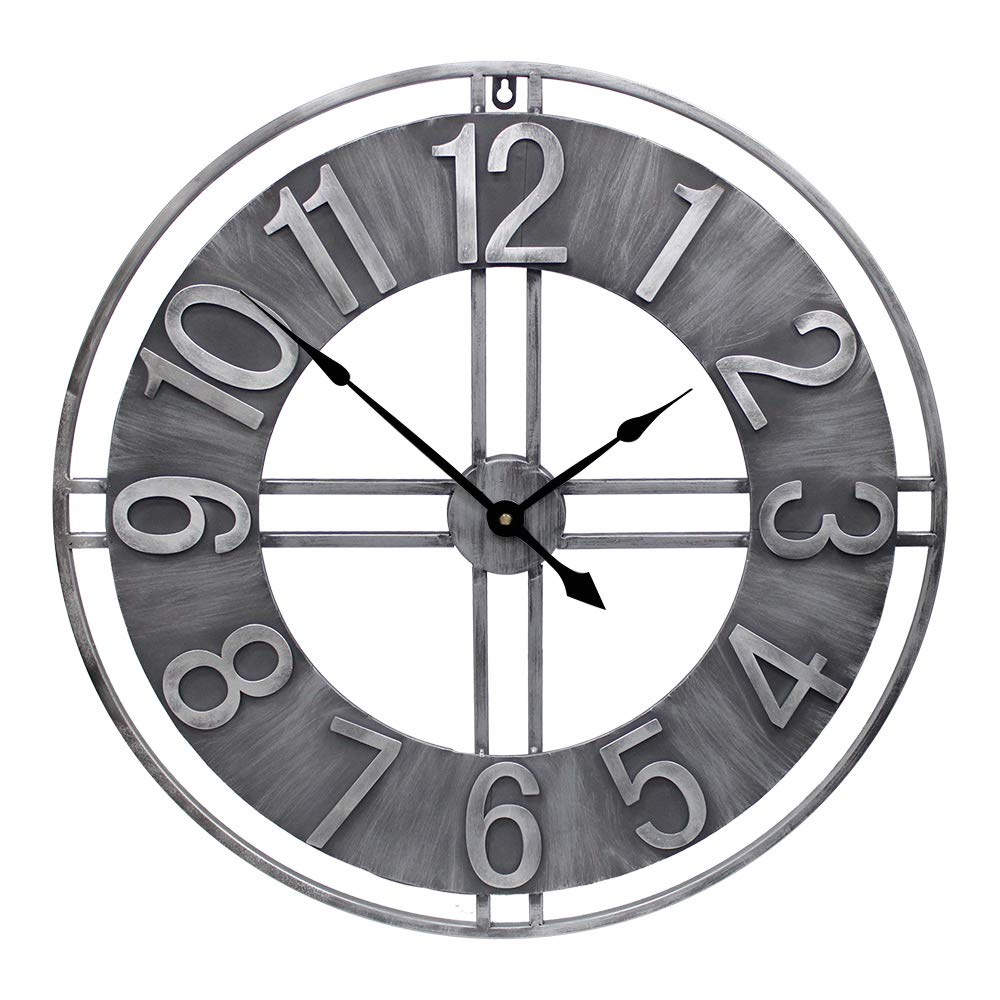 Farmhouse Grey Wall Clock — 30"