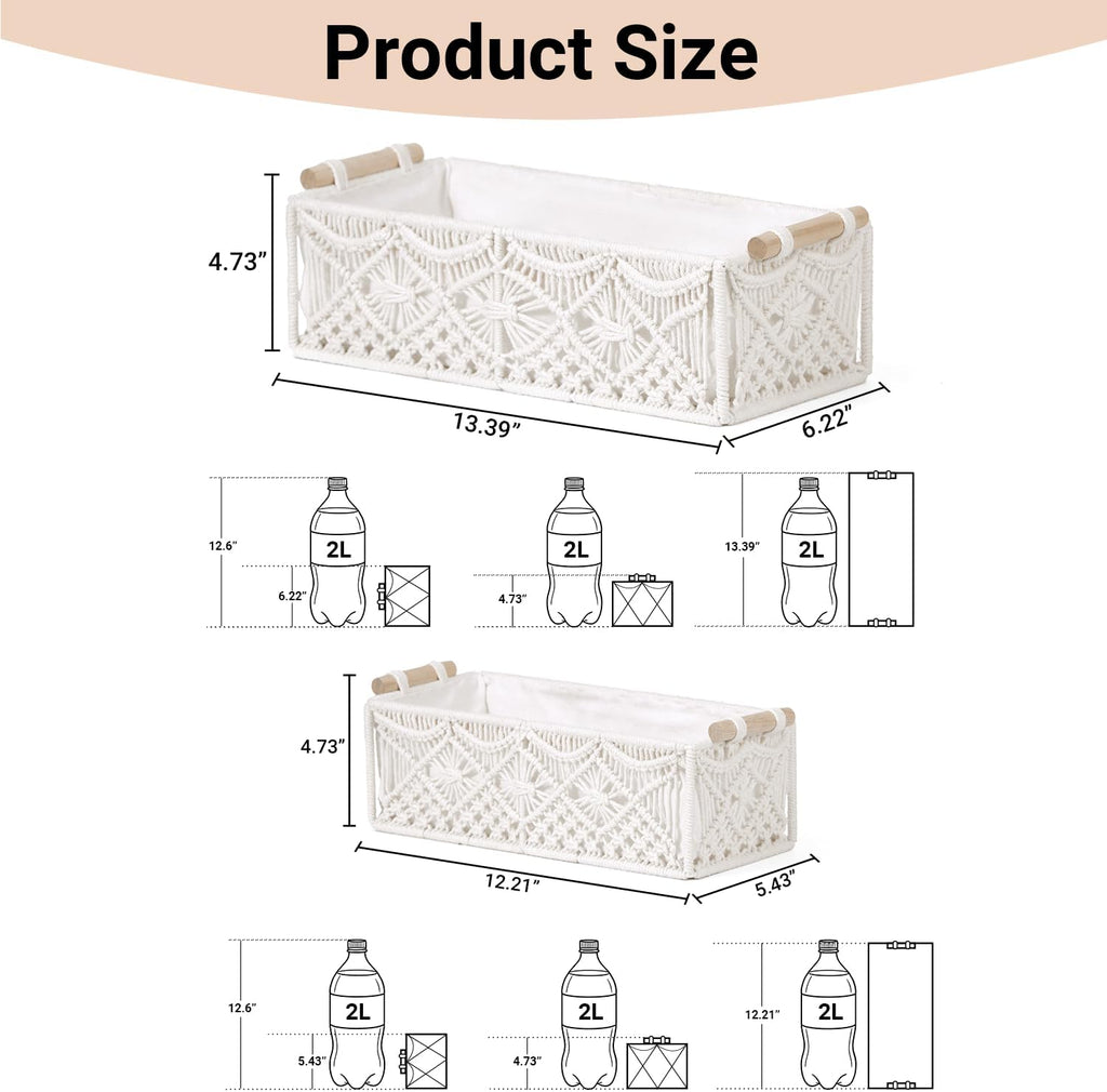 Boho Rattan Storage Basket — Set of 2 - View 2