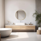 Round Luxe Black Wall Mirror — 20.2" - View 4