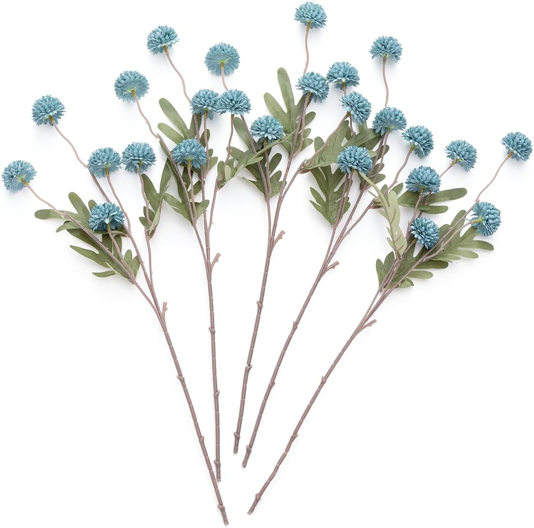 Beige Artificial Plant — Dusty Blue