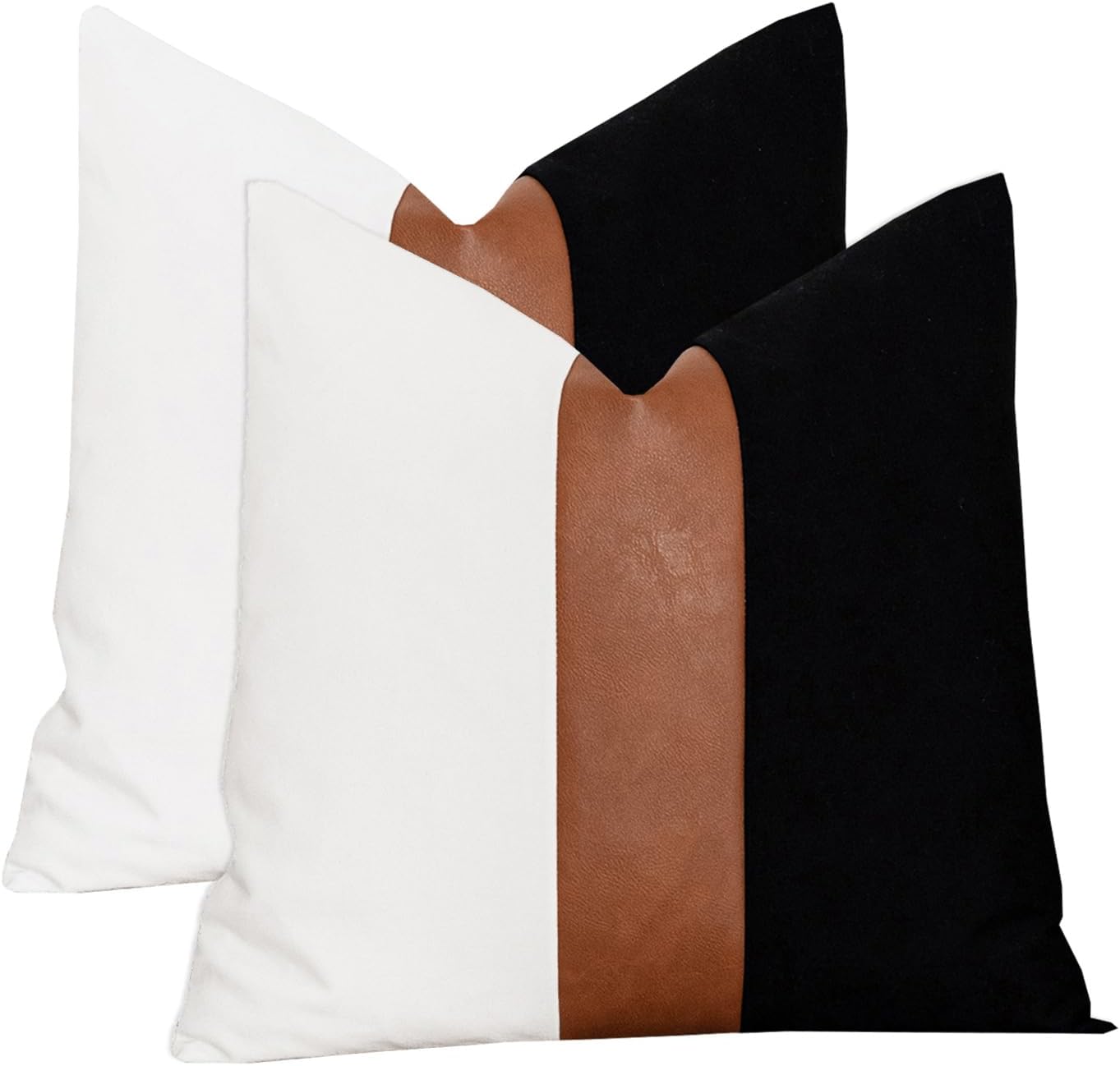 Boho Black Throw Pillow Cover — 18" — 20" x 20" (Pack of 2)