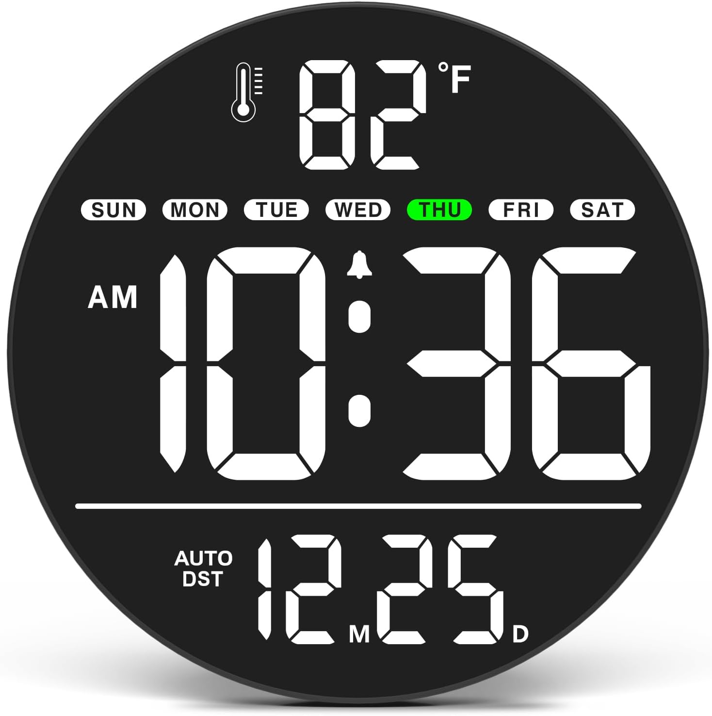 Blue Wall Clock — White