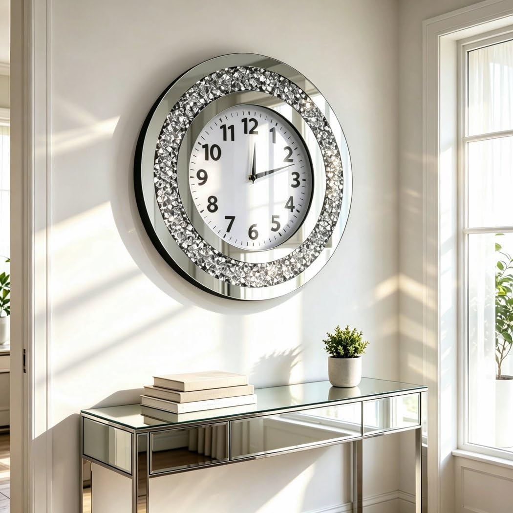 Round Luxe Silver Mirror — 16"