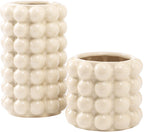 Boho Beige Flower Vase — Set of 2