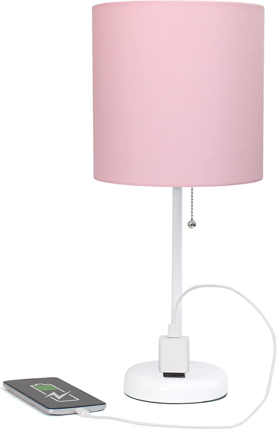 Blue Desk Lamp — Pink/White