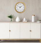 Battery Operated Mid-Century Wood Wall Clock - View 3