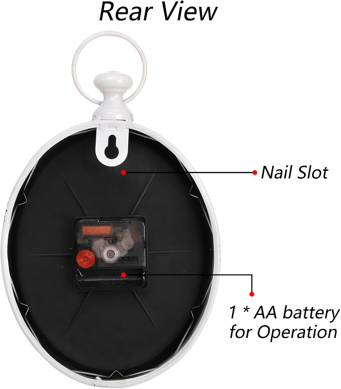 Battery Operated Farmhouse Wall Clock — 11.2" - View 3