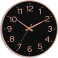Battery Operated Luxe Black Wall Clock — 8" — 8 Inch