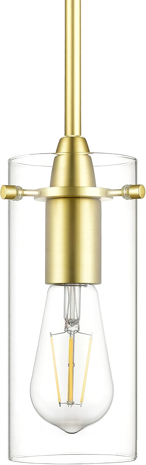 Black Pendant Light — Satin Brass