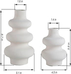 Round Boho Beige Flower Vase — Set of 2 - View 2