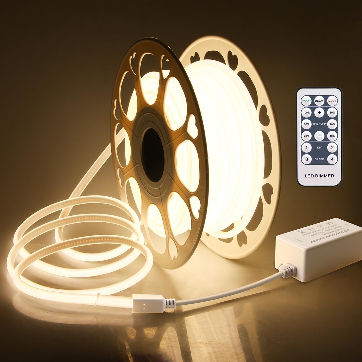 Dimmable White LED Strip Lights — Warm White