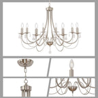 Farmhouse Black Chandelier — 8-Light - View 7