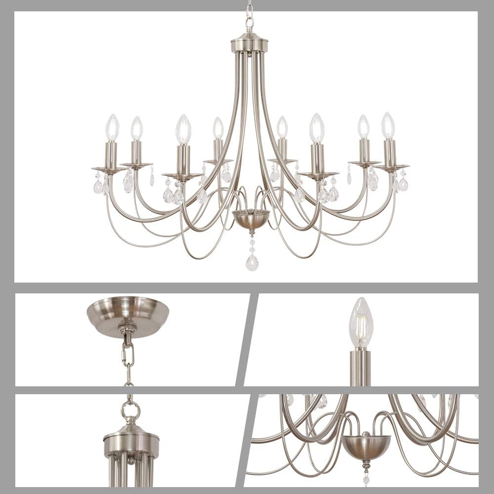 Farmhouse Black Chandelier — 8-Light - View 7