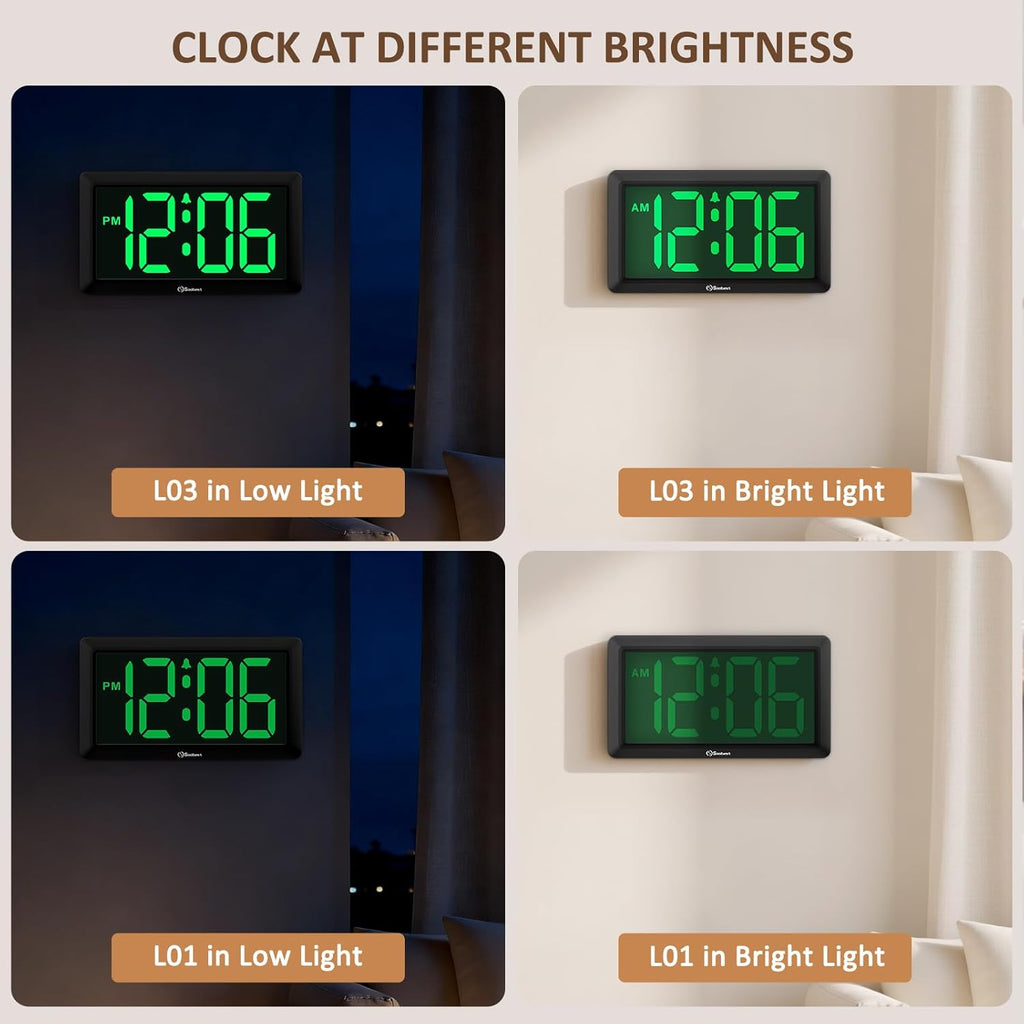 Battery Operated Modern Green Wall Clock — 3.2" - View 6