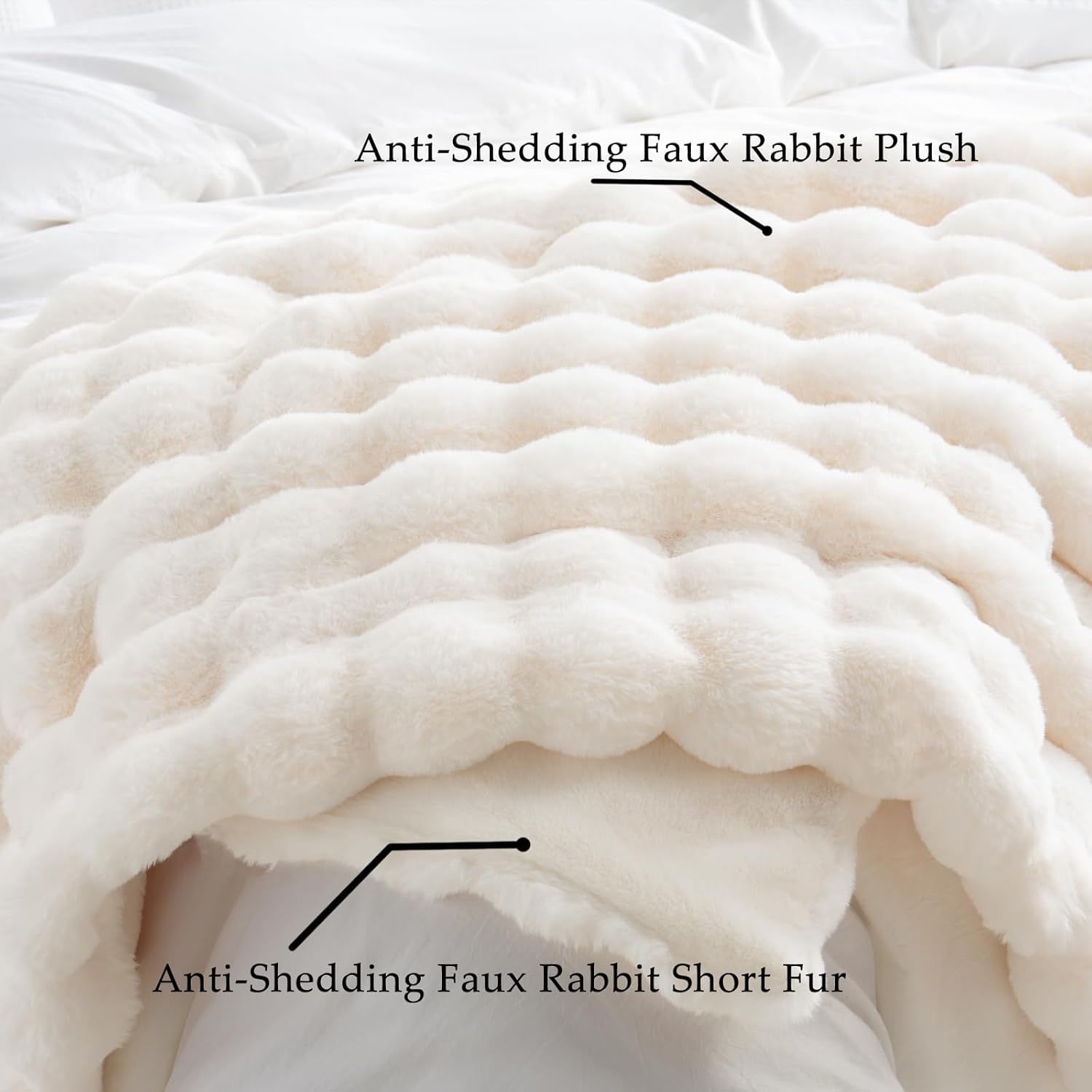 Beige Throw Pillow — 51" - View 5