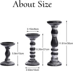 Farmhouse Black Pillar Candle — 5.9" - View 6