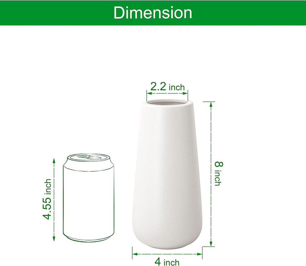 Modern Beige Flower Vase — 8" - View 3